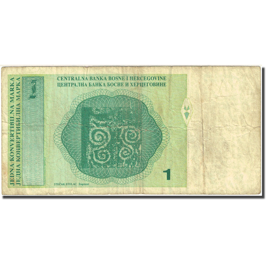 Banknote, Bosnia - Herzegovina, 1 Convertible Marka, 1998 VF(20-25) KM: 59a