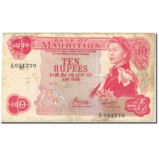 Banknote, Mauritius, 10 Rupees, 1967, Undated (1967), KM:31c, VF(20-25)