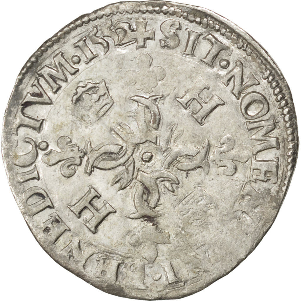 FRANCE, Douzain, 1552, Paris, EF(40-45), Billon, Sombart #4380, 2.33