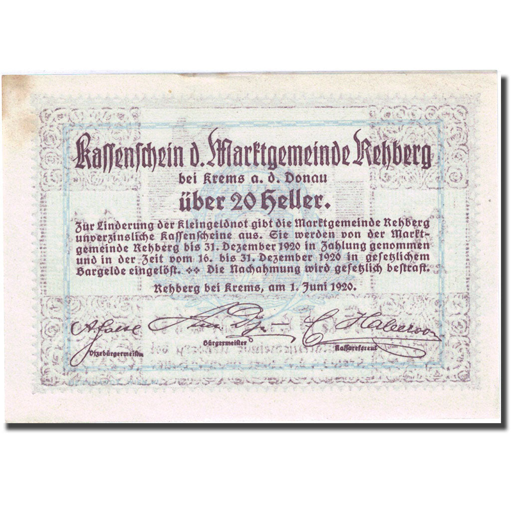 Banknote, Austria, Krems, 20 Heller, ruine 1920-12-31, AU(55-58), Mehl:FS 826