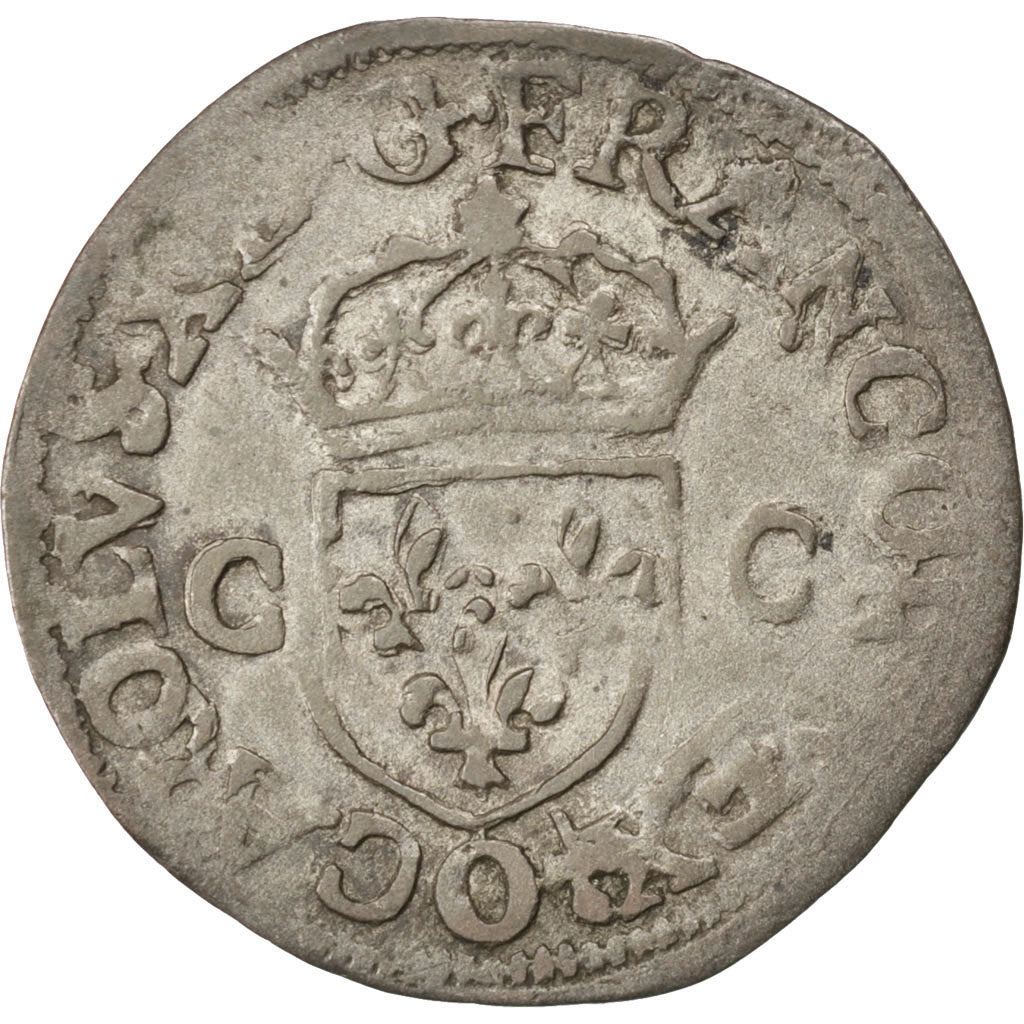 Charles X, Roi De La Ligue, Douzain aux 2 C 1593 Riom, Sombart 4414