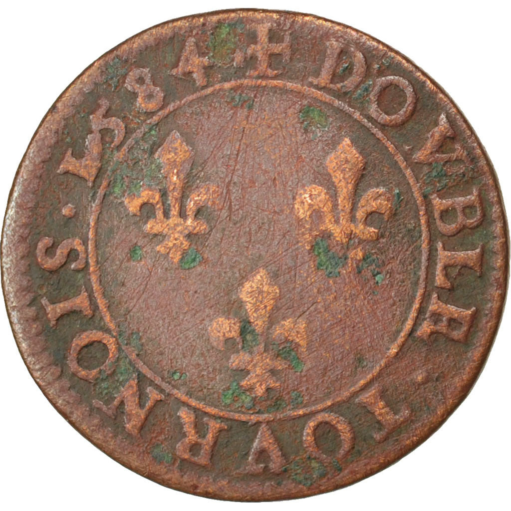 Henri III, Double Tournois 1584 Paris, CGKL 84