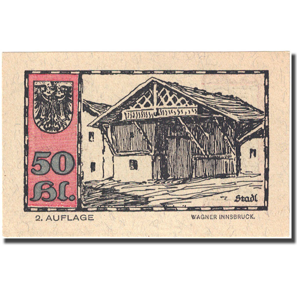 Banknote, Austria, Telfs, 50 Heller, personnage 1921-01-31, UNC(63) FS 1061a
