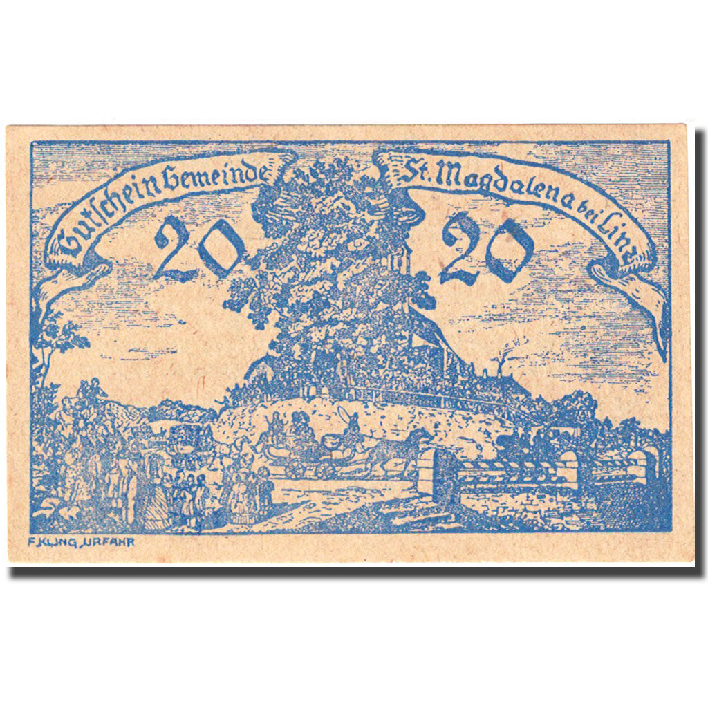 Banconote, Austria, St Magdalena, 20 Heller village 1920-12-31 SPL Mehl: FS 906a