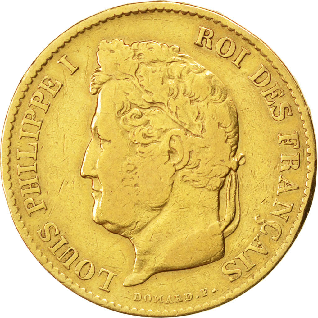 FRANCE, Louis-Philippe, 40 Francs, 1833, Paris, KM #747.1, VF(20-25), Gold,...