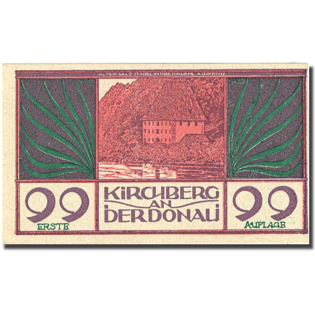 Banconote, Austria, Kirchberg, 99 Heller, château, 1920 SPL Mehl:FS 441b