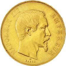 FRANCE, Napoléon III, 50 Francs, 1855, Paris, KM #785.1, EF(40-45), Gold, Gadour