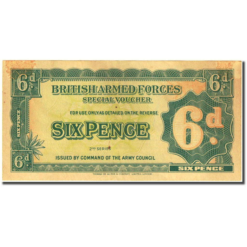 Banknote, Great Britain, 6 Pence, 1956, Undated (1956), KM:M25, VF(20-25)