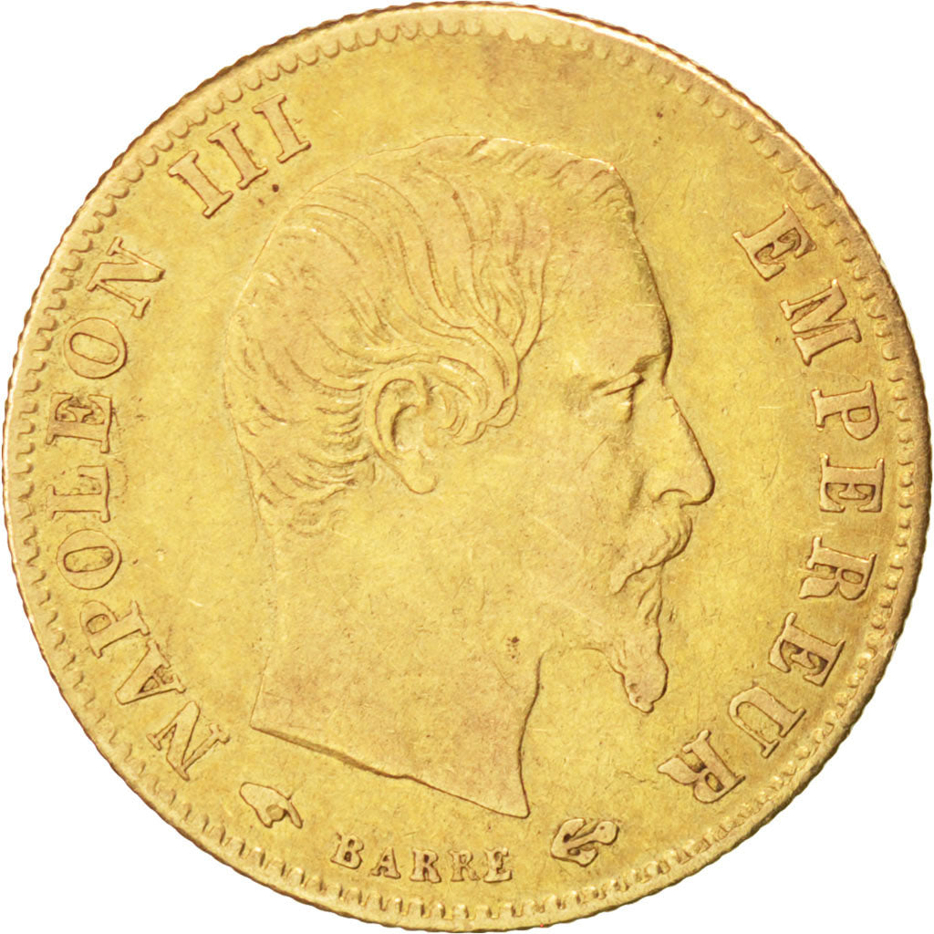 Francia, Napoleon III, Napoléon III, 5 Francs, 1859, Paris, BB, Oro, KM:787....