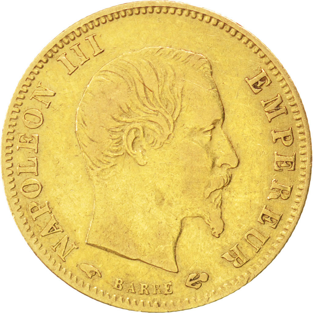 Francia, Napoleon III, Napoléon III, 5 Francs, 1859, Paris, BB, Oro, KM:787....