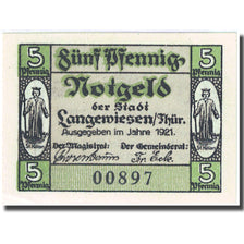 Banconote, Germania, Langewiesen, 5 Pfennig, personnage, 1921, SPL, Mehl:772.1b