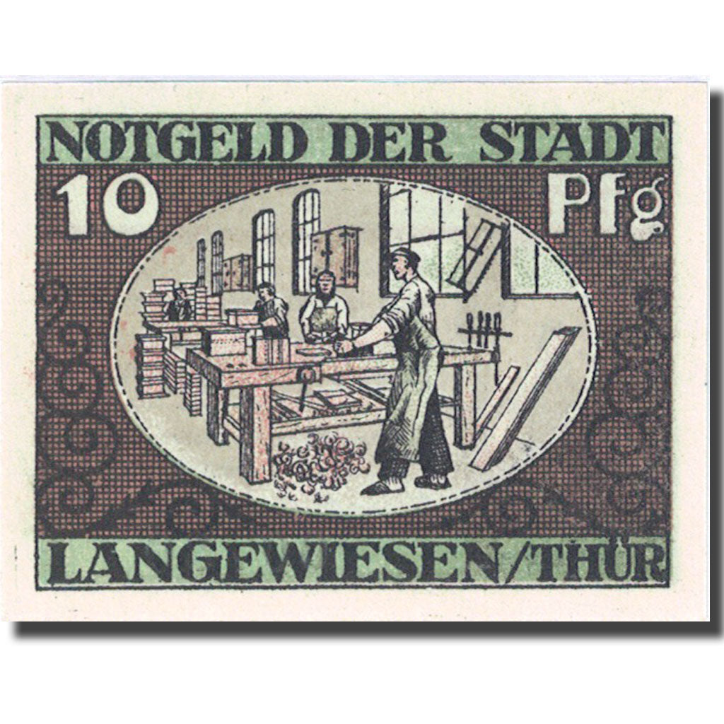 Banknote, Germany, Langewiesen, 10 Pfennig, personnage 1, 1921, UNC(63)