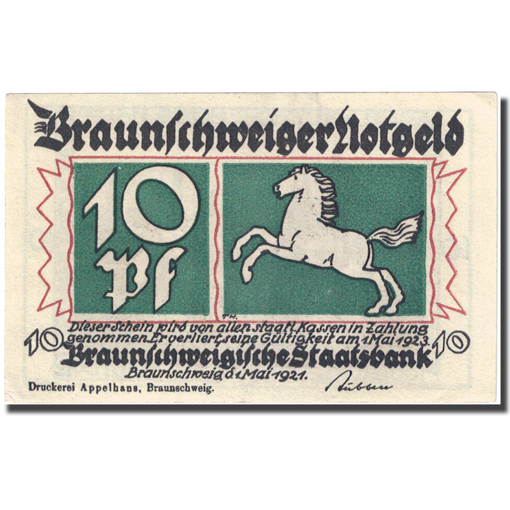Banknote, Germany, Brauns, 10 Pfennig, village, 1923 UNC(63) Mehl:155.2b