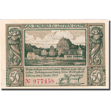 Banknote, Germany, Lötzen, 50 Pfennig, château, 1920 UNC(63) Mehl:814.1a