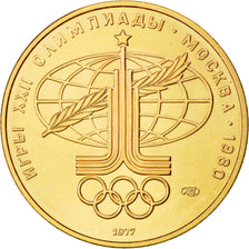 Russie, URSS, 100 Roubles JO de Moscou 1980 Emblème des JO, 1977, PCGS MS69, KM 