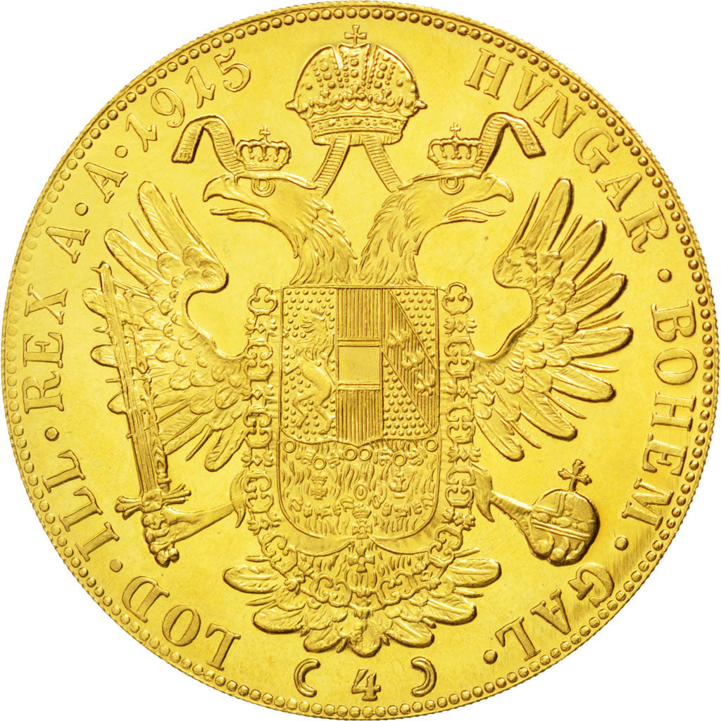 AUSTRIA, 4 Ducat, 1915, Vienne, KM #2276, MS(63), Gold, 13.97