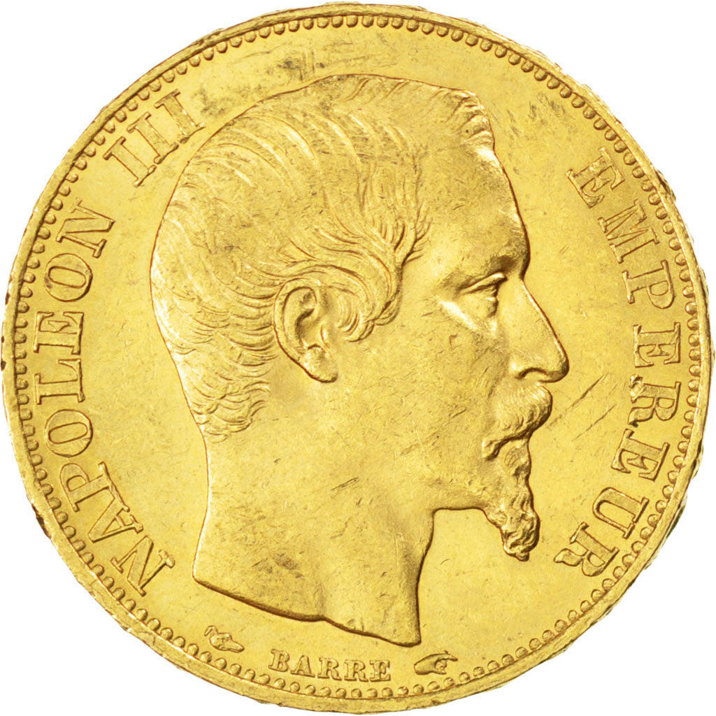 FRANCE, Napoléon III, 20 Francs, 1854, Paris, KM #781.1, AU(50-53), Gold, Gadour