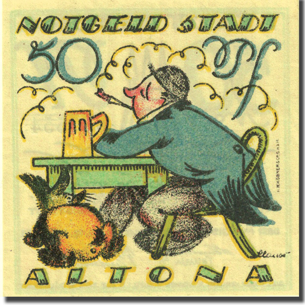 Banknote, Germany, Altona, 50 Pfennig, personnage 2, 1921 UNC(63) Mehl:30.2