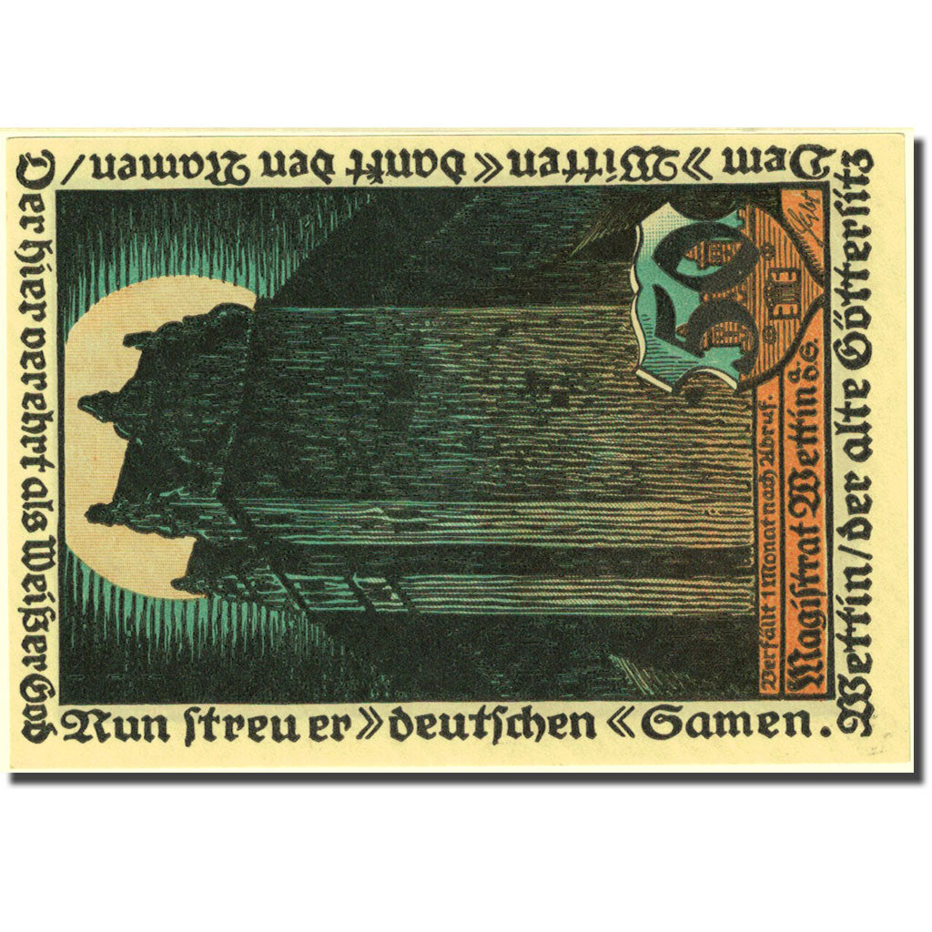 Geldschein, Deutschland, Wettin, 50 Pfennig, arbre 1, 1921, UNZ-, Mehl:1421.1b