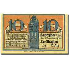 Billet, Allemagne, Halberstadt, 10 Pfennig, château, 1920 SUP+ Mehl:504.1a
