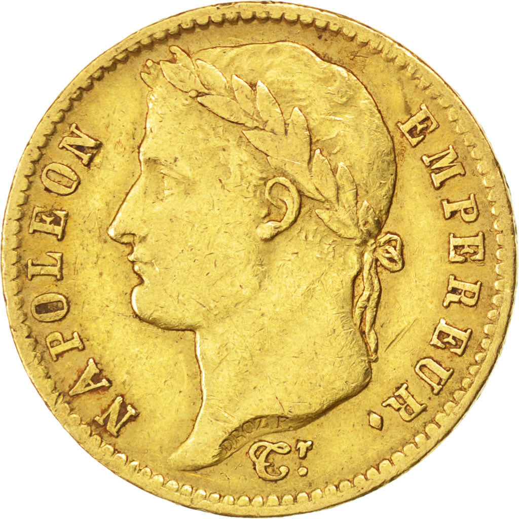 FRANCE, Napoléon I, 20 Francs, 1813, Paris, KM #695.1, EF(40-45), Gold, Gadoury 