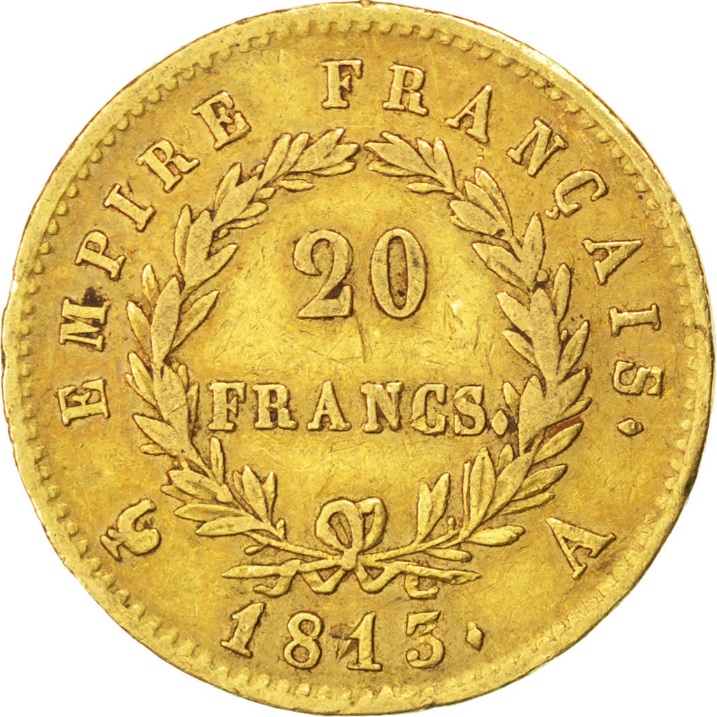 FRANCE, Napoléon I, 20 Francs, 1813, Paris, KM #695.1, EF(40-45), Gold, Gadoury 
