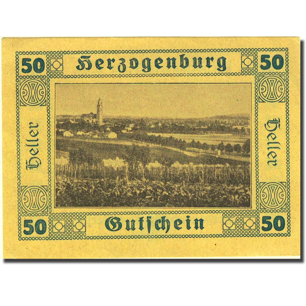 Billet, Autriche, Herzogenburg, 50 Heller, paysage, 1920 SUP+ Mehl:FS 369II