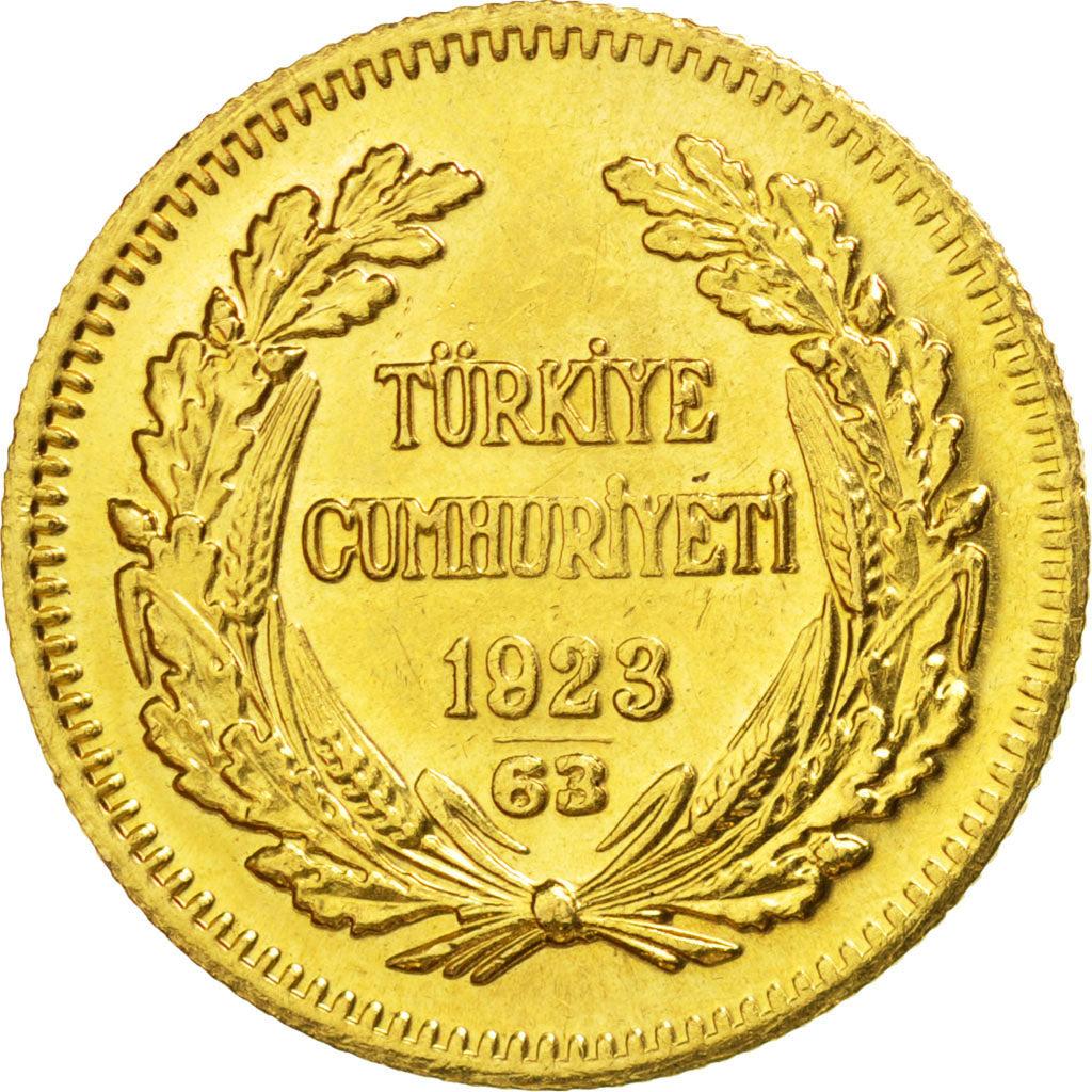 TURKEY, 100 Kurush, 1986, Ankara, KM #855, MS(63), Gold, 7.15