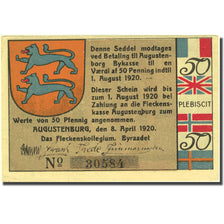 Banknote, Germany, Augustenburg, 50 Pfennig, Blason, 1920 AU(55-58) Mehl:54.1a