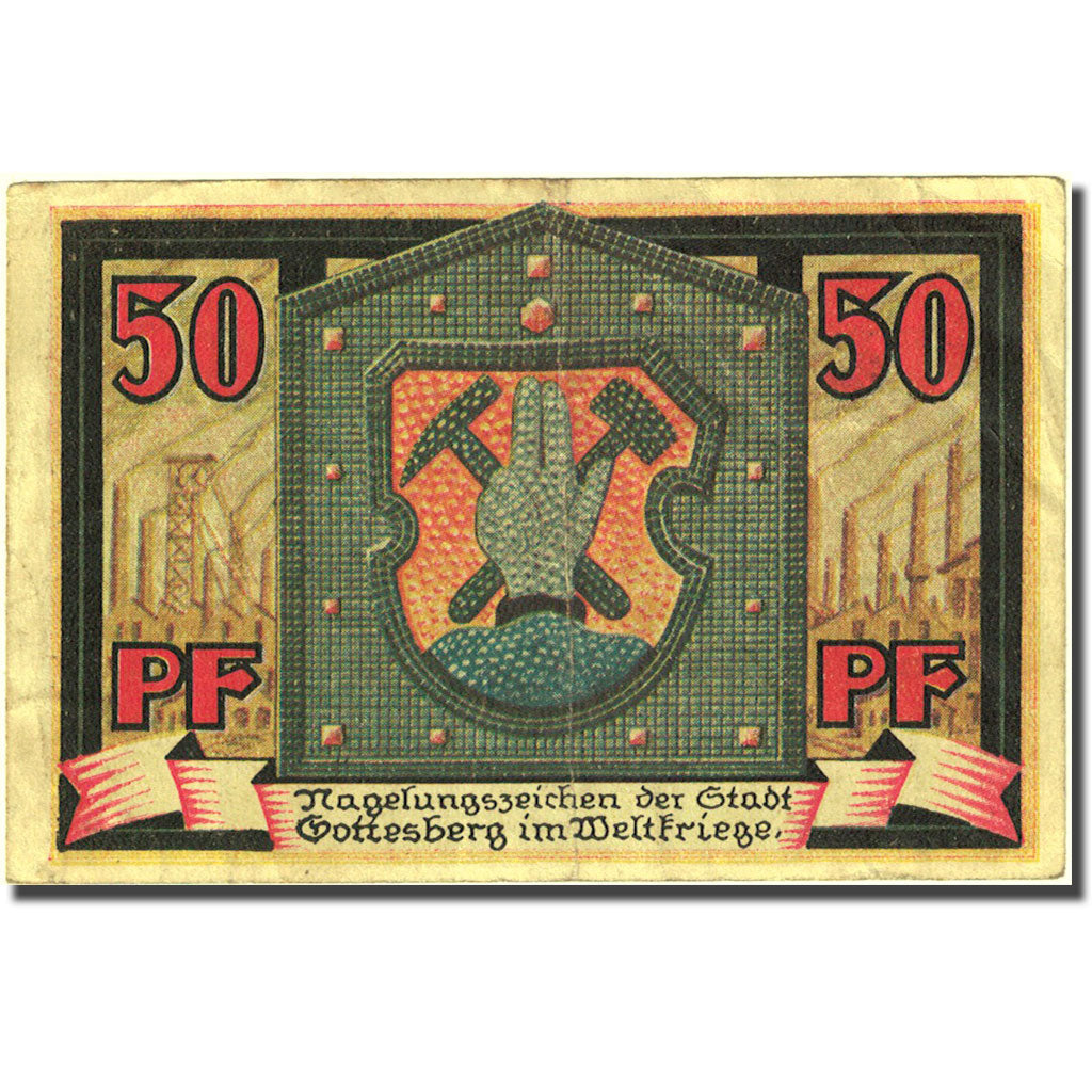 Billet, Allemagne, Gottesberg, 50 Pfennig, village, 1921, TTB, Mehl:458.1