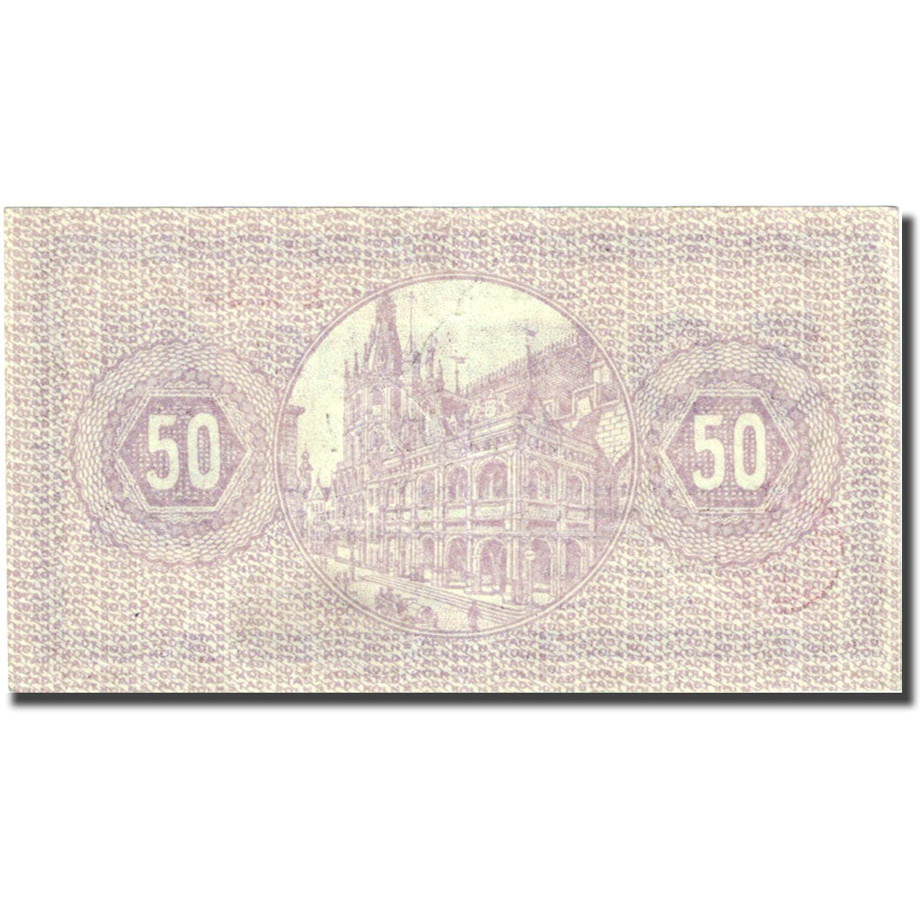 Banconote, Germania, Köln, 50 Pfennig, chevalier 1920-12-31 SPL- Mehl:K30.14c