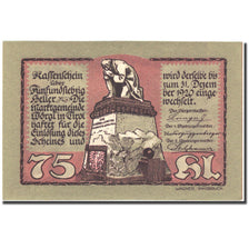 Banknote, Austria, Worgl, 75 Heller, Monument 1920 UNC(63) Mehl:FS 1252d