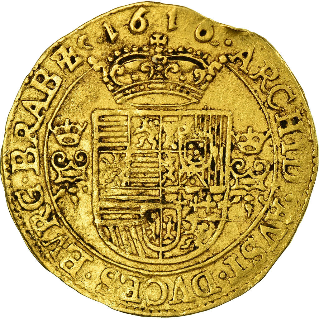 Coin, Spanish Netherlands, BRABANT, Couronne D'or, 1616, Brussels, AU(50-53)