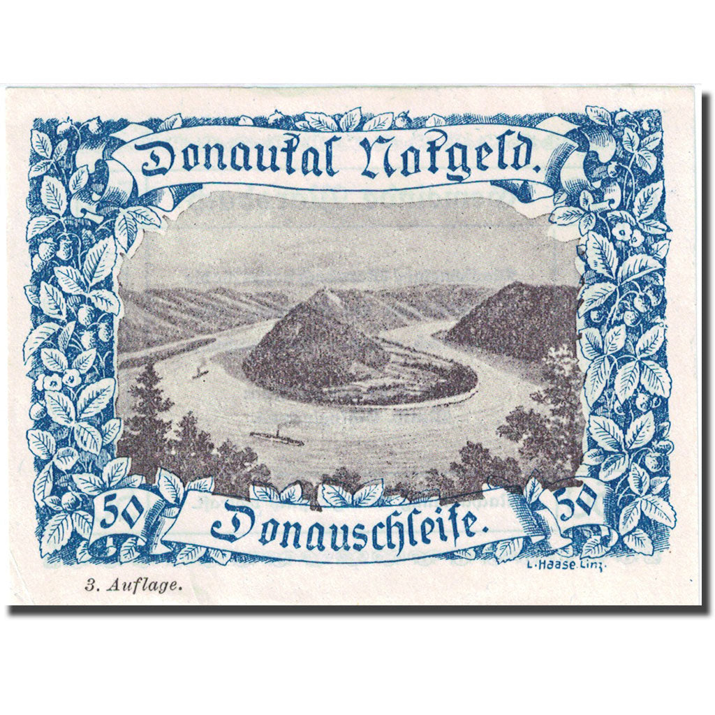 Geldschein, Österreich, Donautal, 50 Heller, montagne, 1920 SS Mehl:FS127h