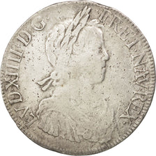 FRANCE, Écu à la mèche longue, ECU, 1654, Bayonne, KM #155.10, VF(20-25), Silver
