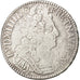Francia, Louis XIV, Écu aux 3 couronnes, Ecu, 1709, Rouen, MB+, Argento, KM:...