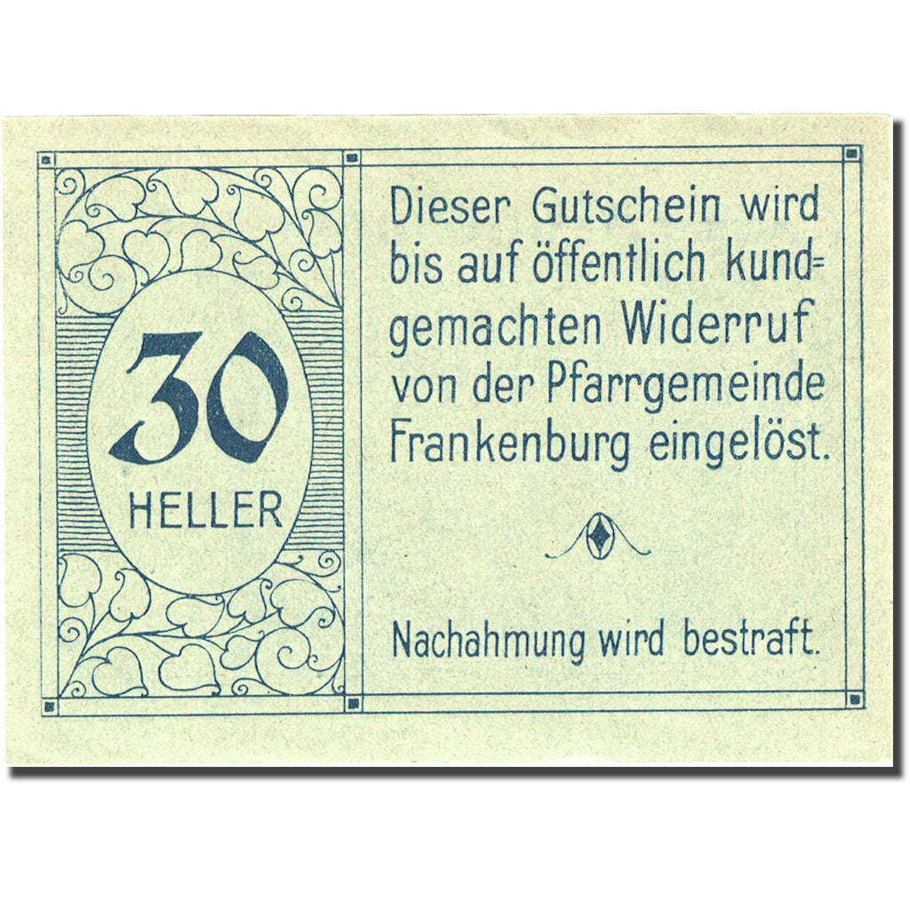 Banknote, Austria, Frankenburg, 30 Heller, village 1, UNC(63) green Mehl:FS 207b