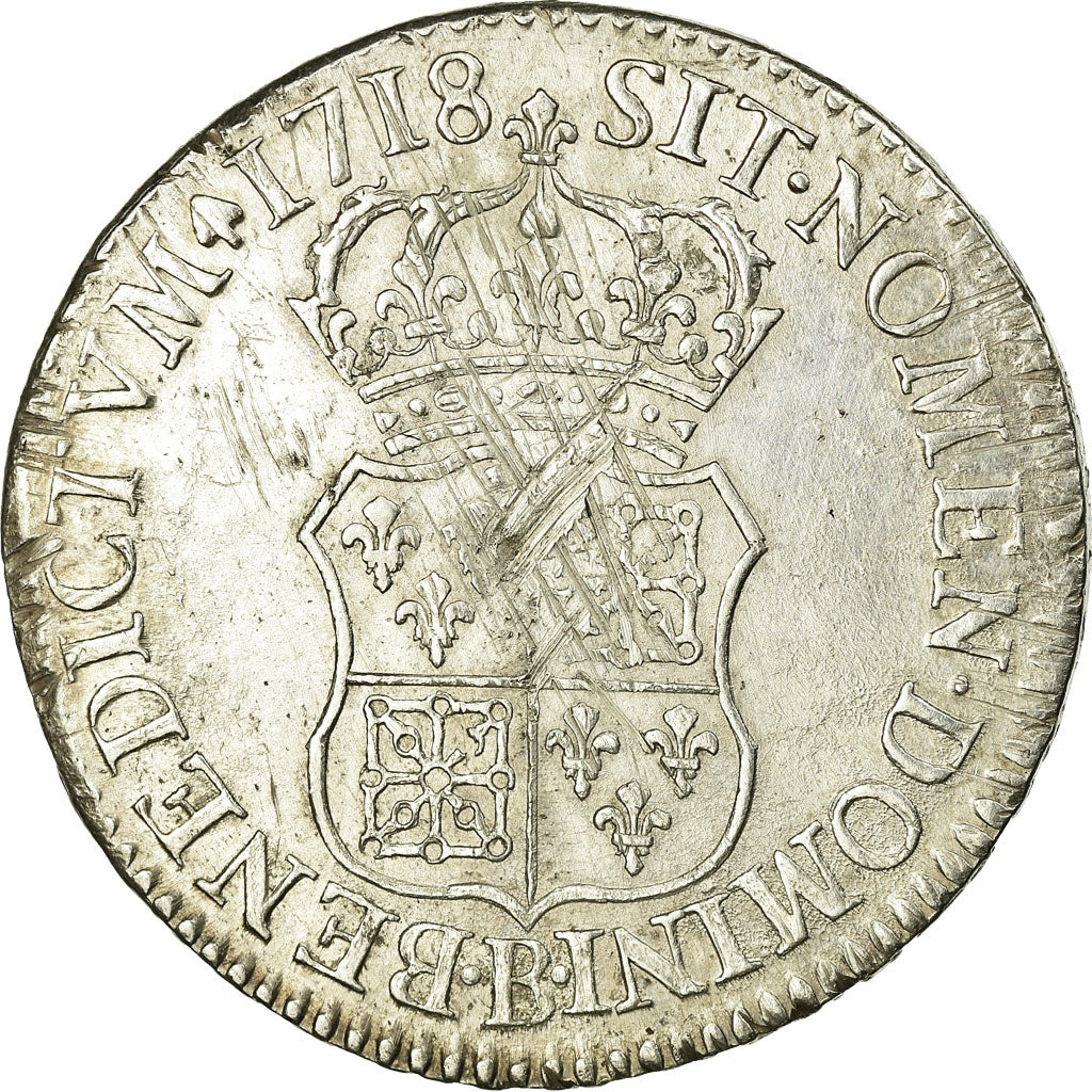 Coin, France, Louis XV, Écu de France-Navarre, Ecu, 1718, Rouen, EF(40-45)