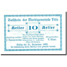 Banconote, Austria, Vitis, 10 Heller, valeur faciale, 1920 SPL Mehl:FS 1115i