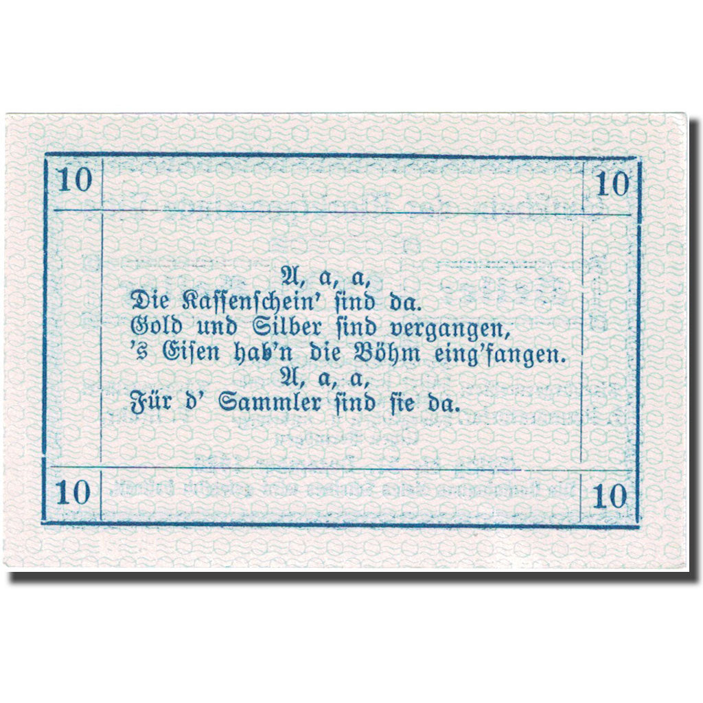 Banconote, Austria, Vitis, 10 Heller, valeur faciale, 1920 SPL Mehl:FS 1115i