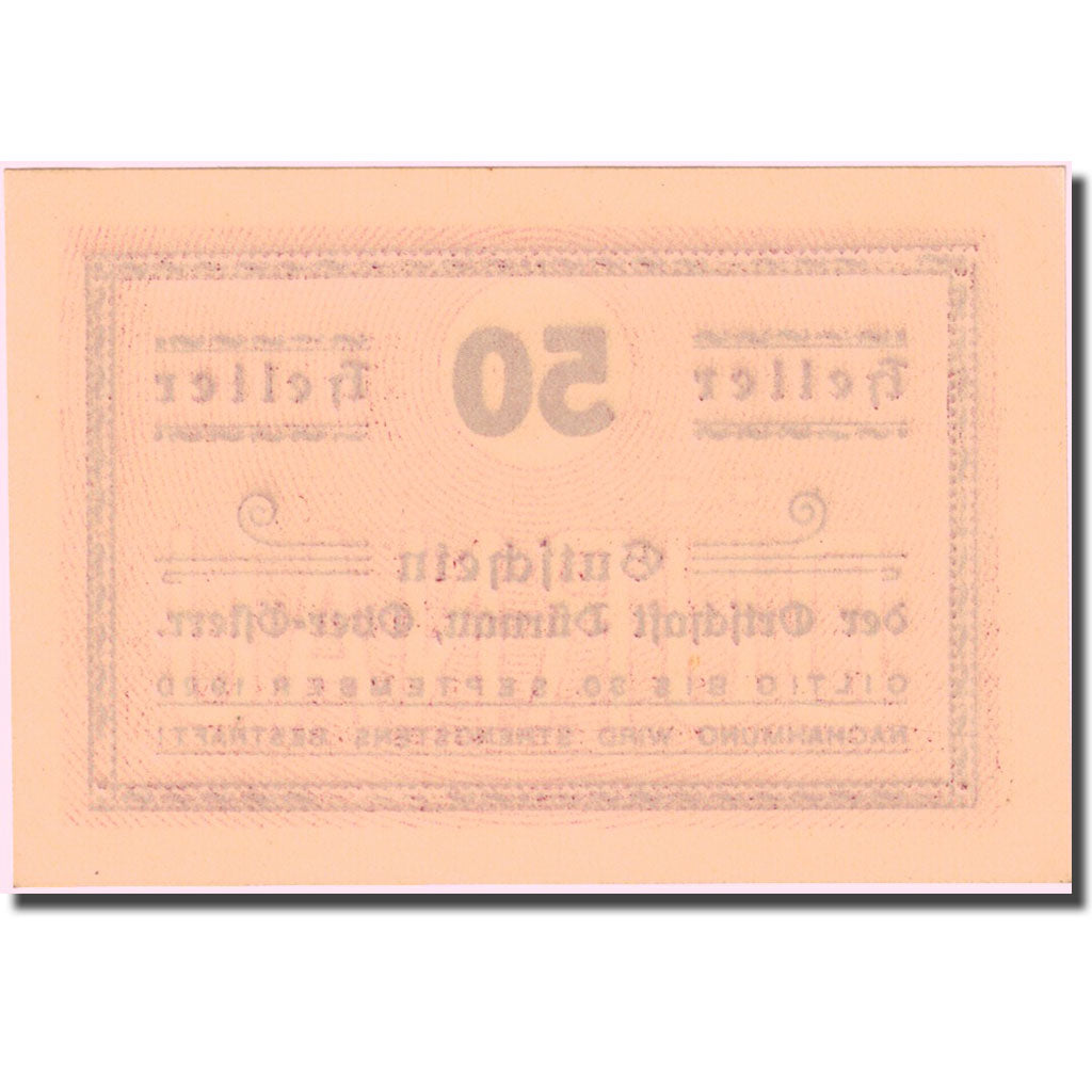 Banknote, Austria, Durnau, 50 Heller, valeur faciale, 1920 UNC(63) Mehl:FS 137b