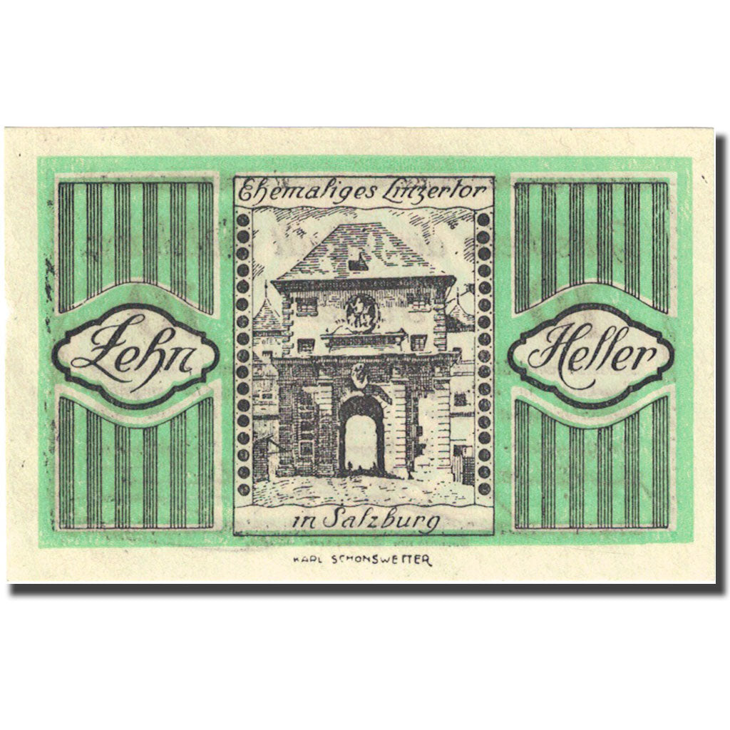 Banknote, Austria, Salzburg, 10 Heller, château, UNC(63), Mehl:FS 862a