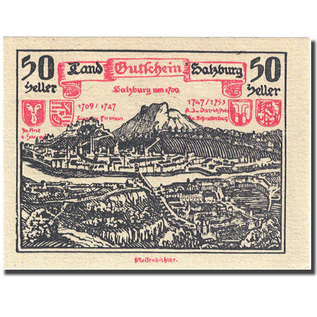 Banknote, Austria, Salzbourg, 50 Heller, Blason, UNC(63), Mehl:FS 860II