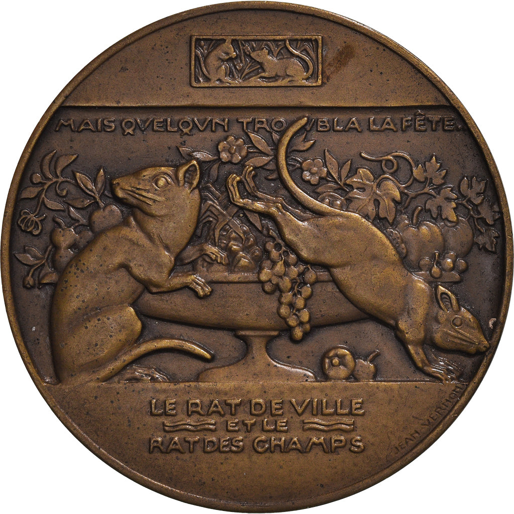 França, medalha, le Rat de Ville et le Rat des Champs, Animalière, Vernon