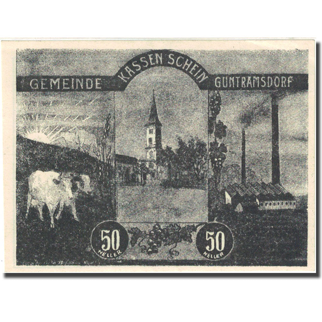 Banknote, Austria, Gunstramsdorf, 50 Heller, Usine, 1920 UNC(63) Mehl:FS 310j