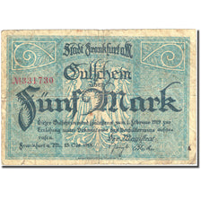 Billete, Alemania, Frankfurt am Main, 5 Mark, Blason, 1918, 1918-10-15, RC
