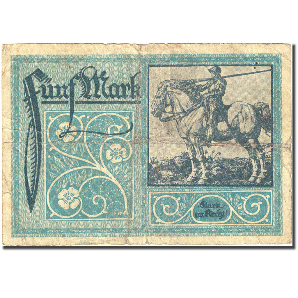 Billete, Alemania, Frankfurt am Main, 5 Mark, Blason, 1918, 1918-10-15, RC
