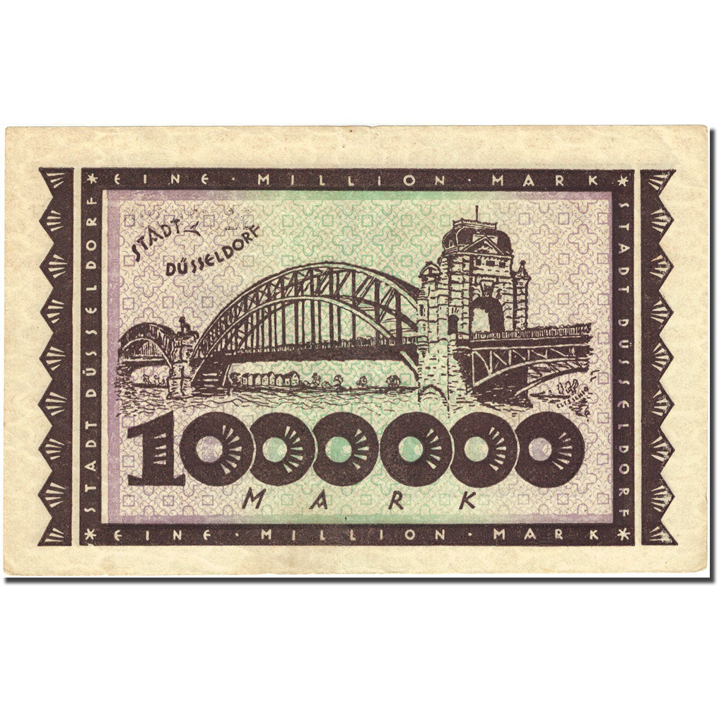 Banknote, Germany, Düsseldorf, 1 Million Mark, pont 1923-08-15 AU(55-58)