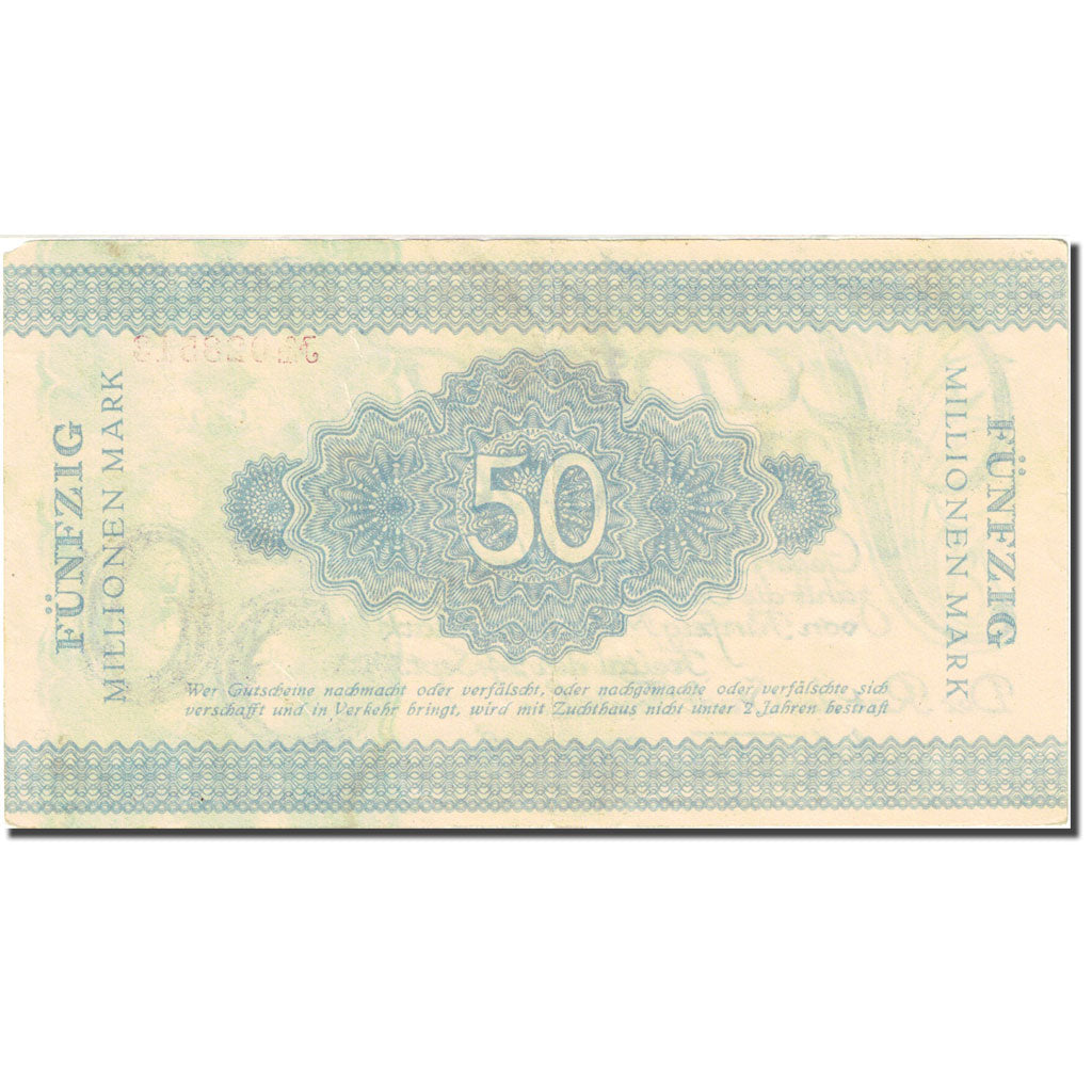 Billet, Allemagne, Freital, 50 Millionen Mark, valeur faciale 1923-09-24 TTB