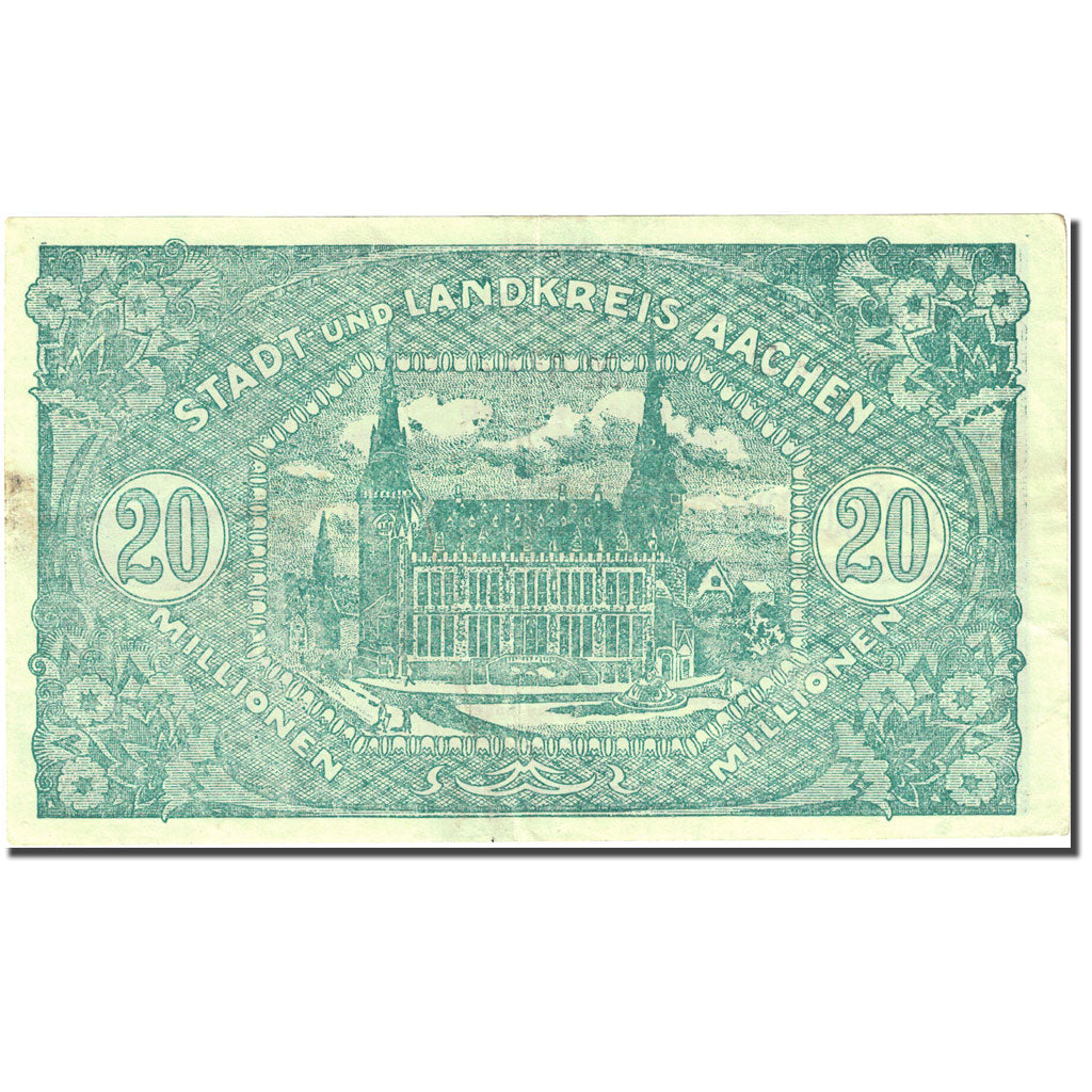 Banconote, Germania, Aachen, 20 Millionen Mark, personnage, 1923, 1923-07-20 BB+